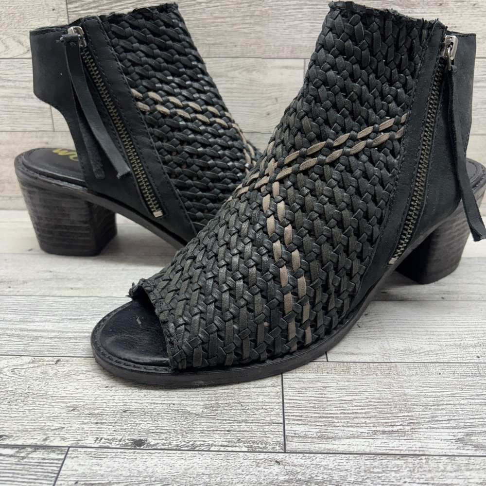 Sam Edelman Cooper Woven Open Toe Bootie 8.5